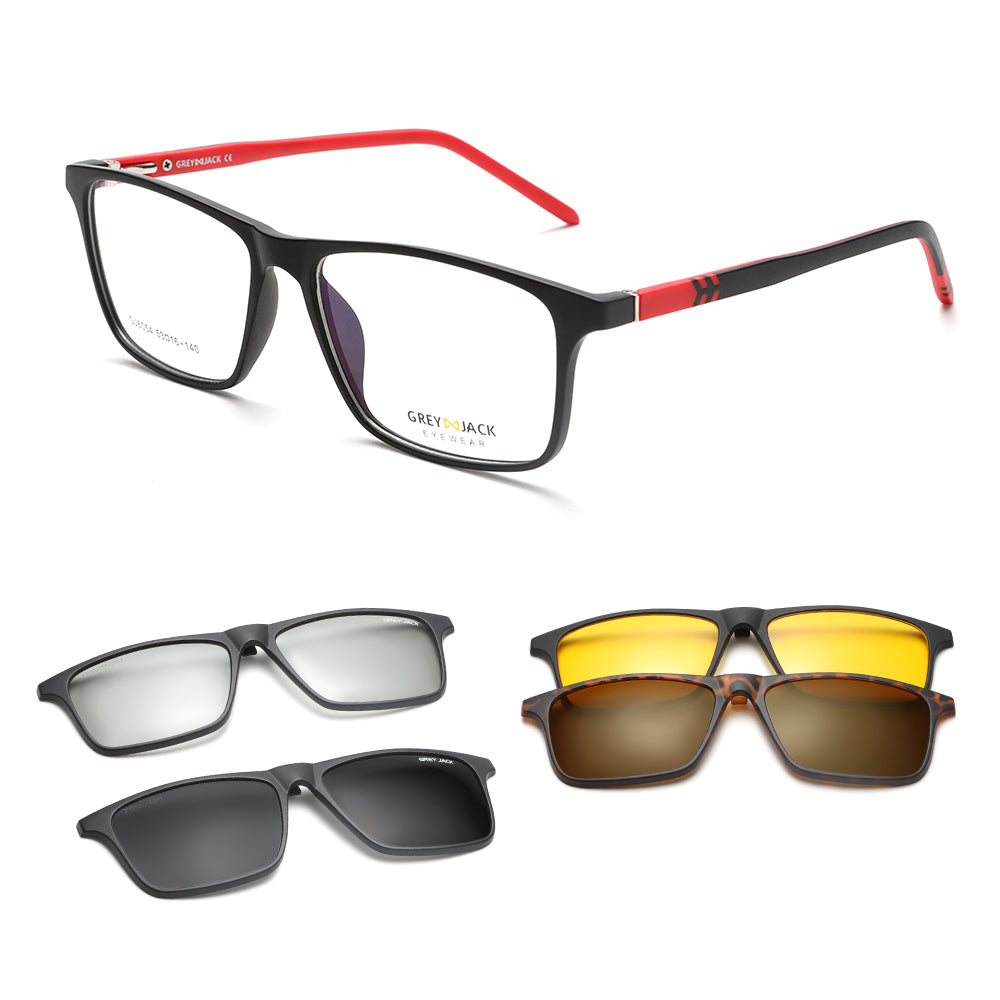  Black Frame Red Legs Multicolor Lens