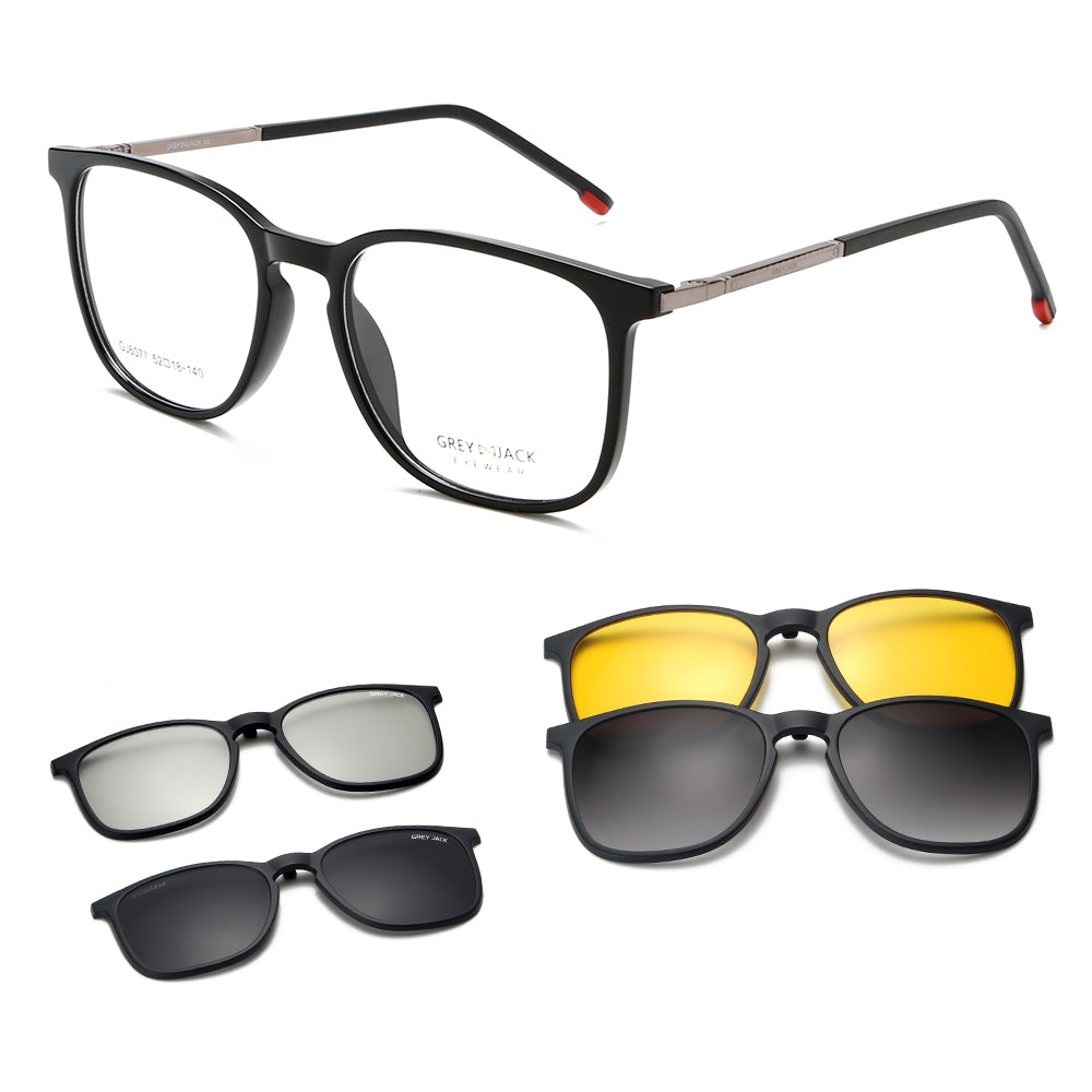 マック　17cm GREY JACK Clip On Sunglasses with Polarized Lens Rectangle