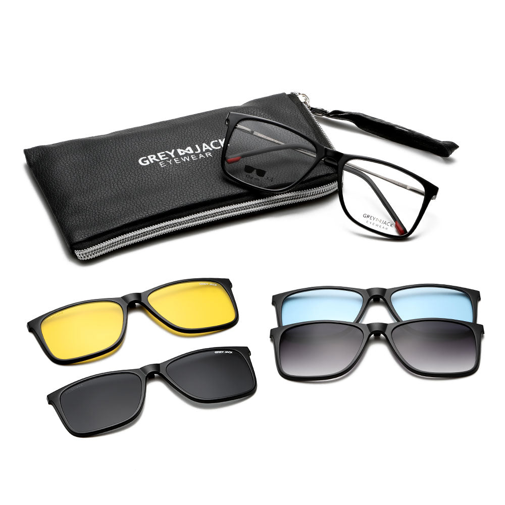 GREY JACK in Clip On Glasses,TR90 Frame with Magnet Clips 6095