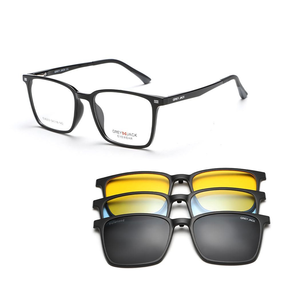 grey jack 3D Polarized Lens Clip On Glasses,TR90 Frame