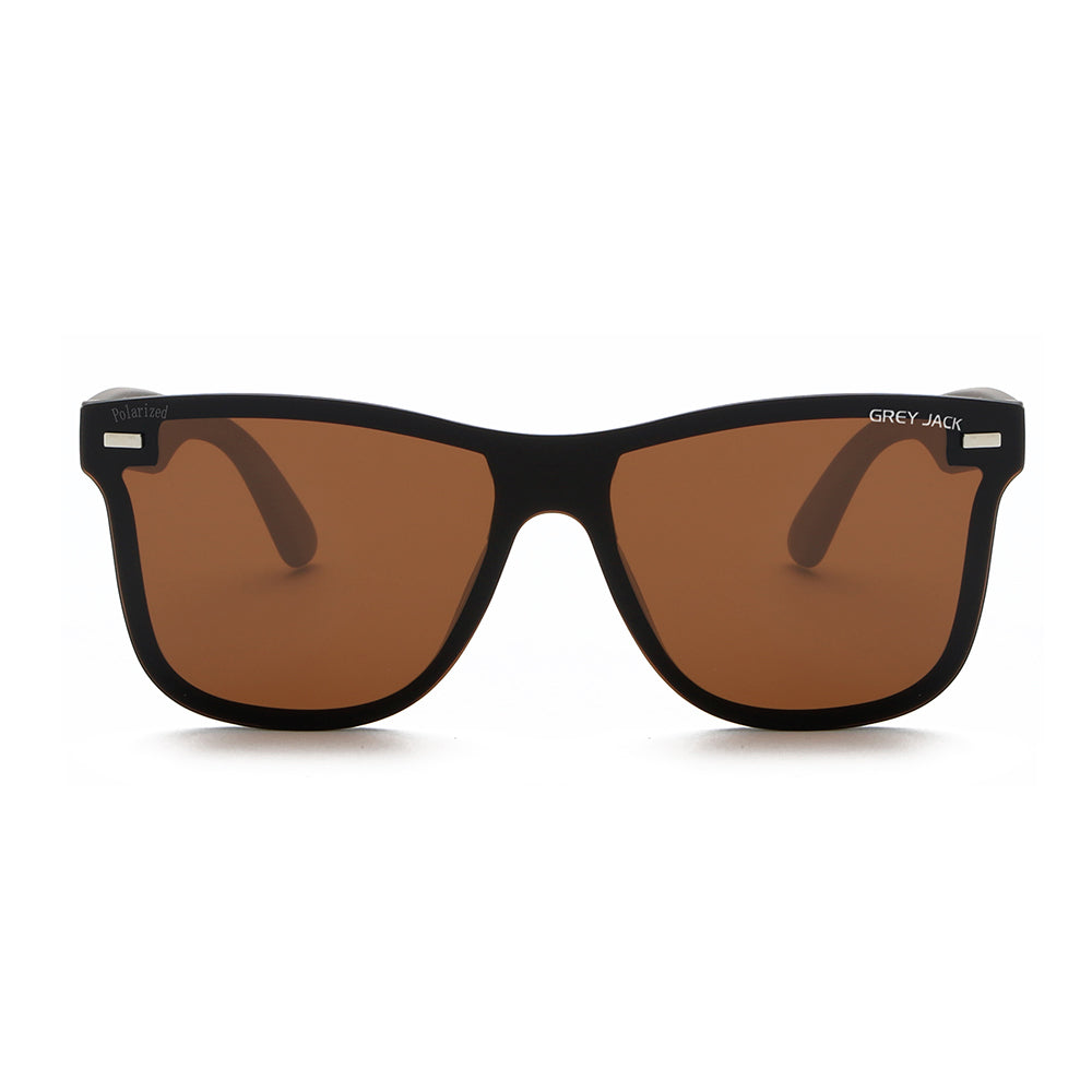 grey jack Flat Top Lens Sunglasses,TR90 Retro One Piece Shades Polarized Sunglasses for Men Women 650