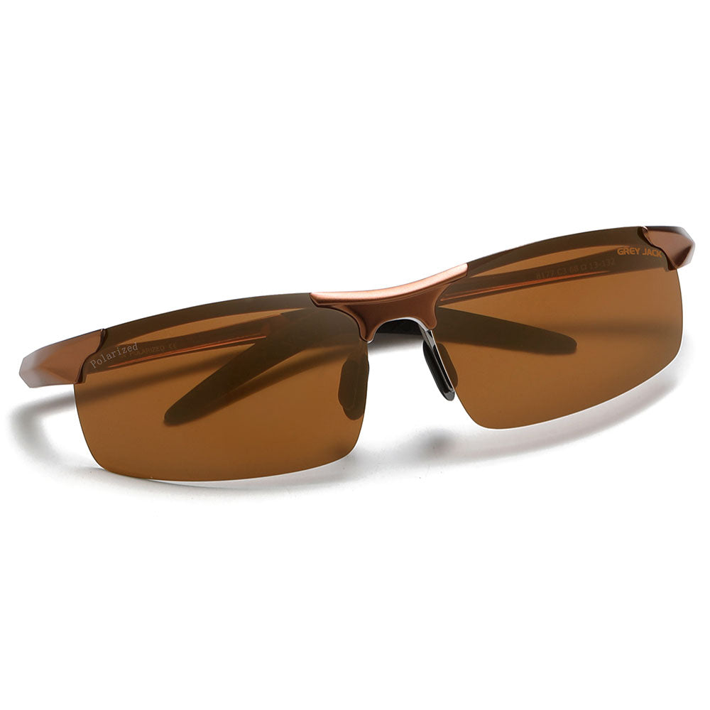GREY JACK Al-Mg Sports Polarized Sunglasses Classic Rectangle Half