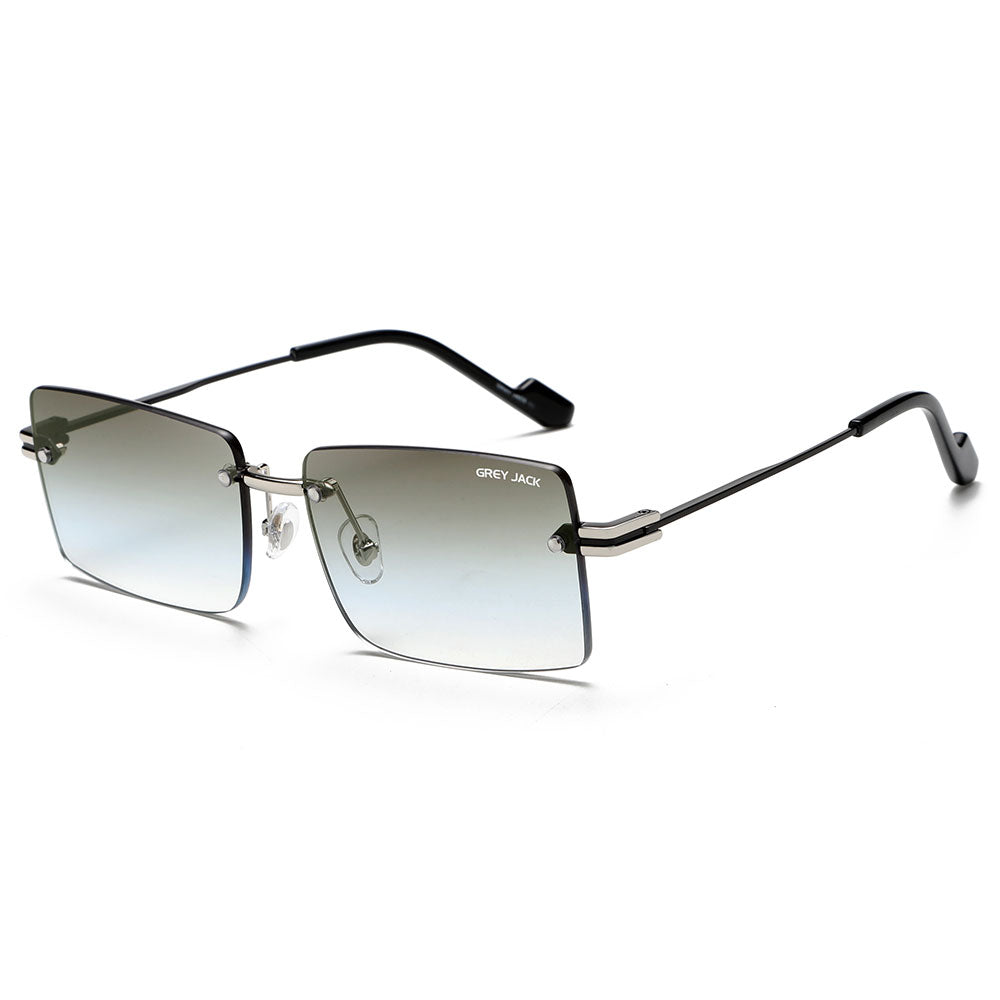Silver Frame Black Blue Lens