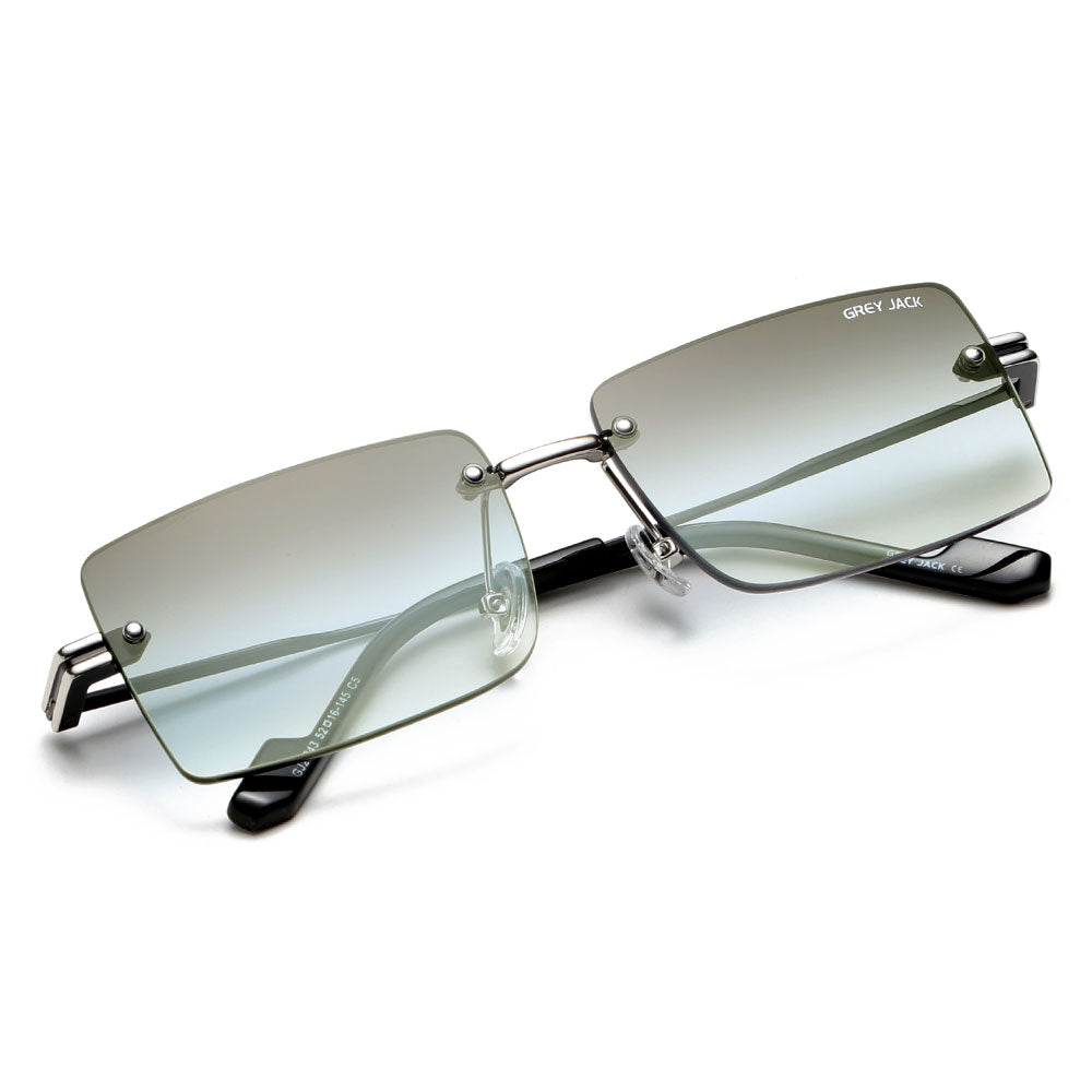 Silver Frame Black Blue Lens
