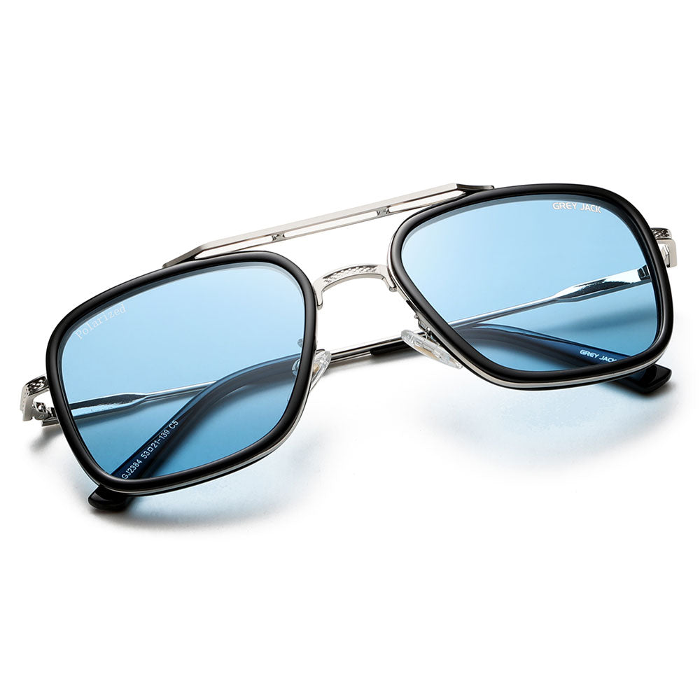 Silver Frame Blue Lens