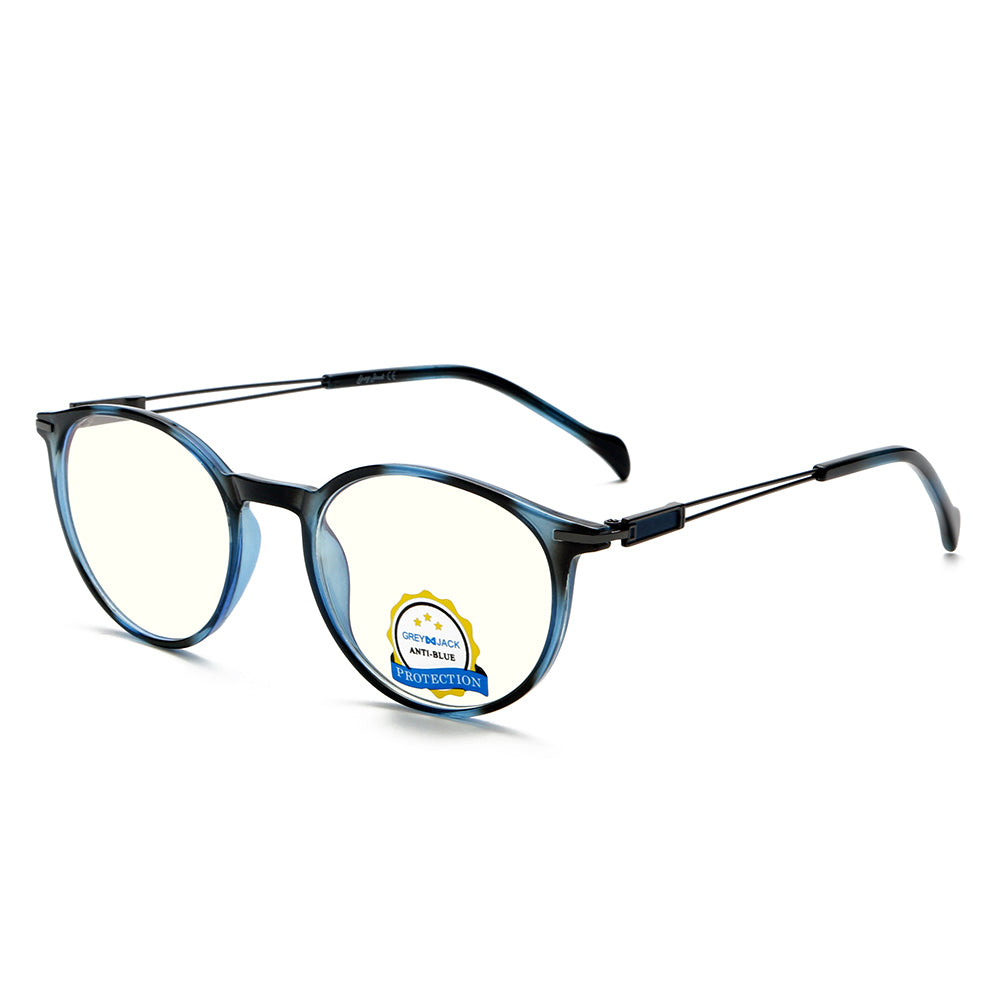 Black Blue Frame Clear Lens