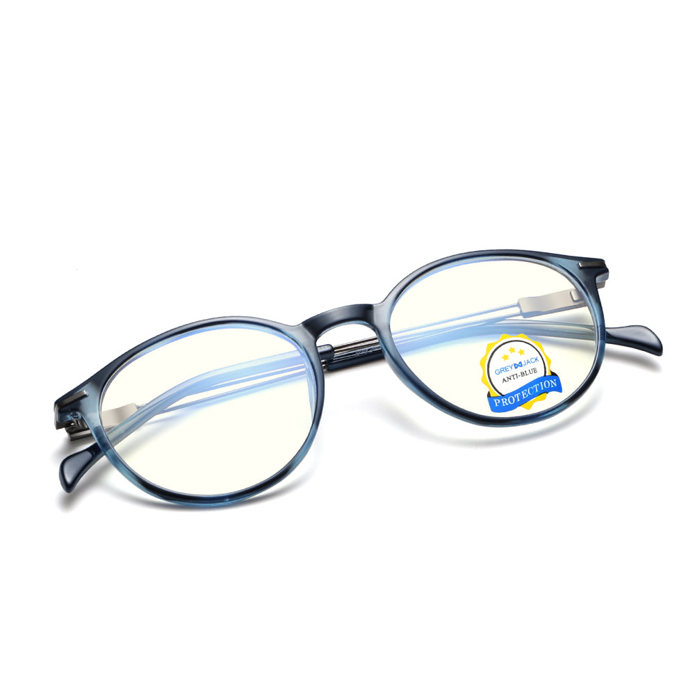 Black Blue Frame Clear Lens