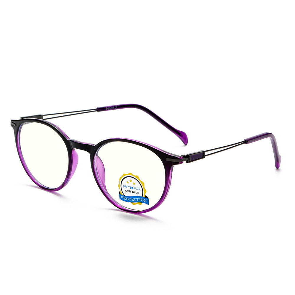 Black Purple Frame Clear Lens