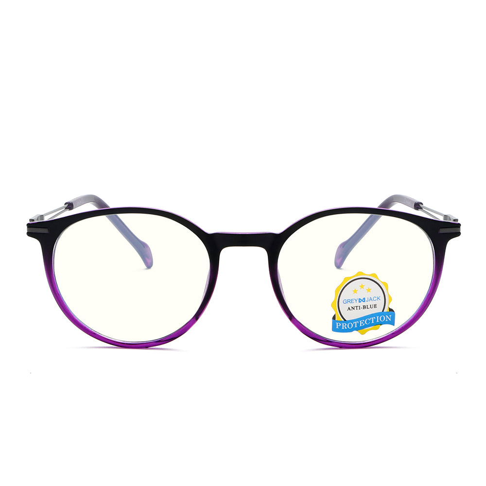 Black Purple Frame Clear Lens