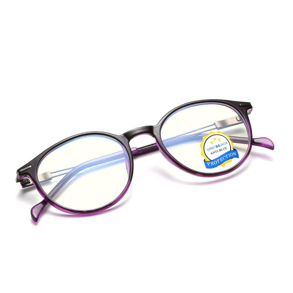 Black Purple Frame Clear Lens