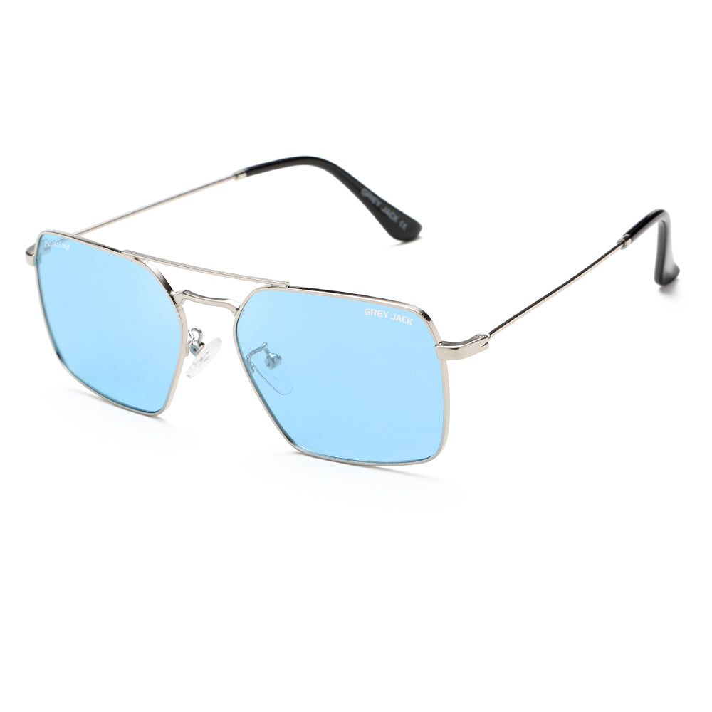 Silver Frame Blue Lens